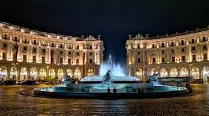 Piazza della Repubblica is the grand Basilica of Santa Maria degli Angeli e Martiri.