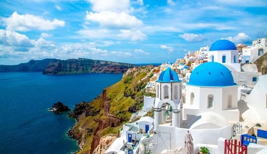 The village of Oia on the island of Santorini Greece