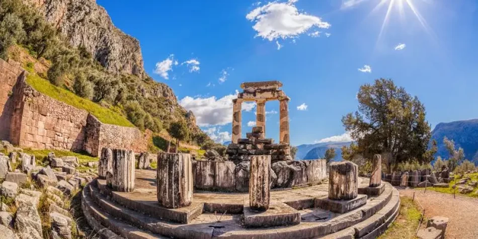 Il sito archeologico di Delfi in Grecia
