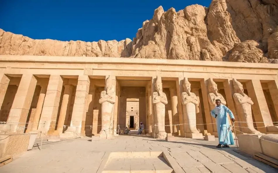during egypt luxury tours, admire the unique architecture of the temple