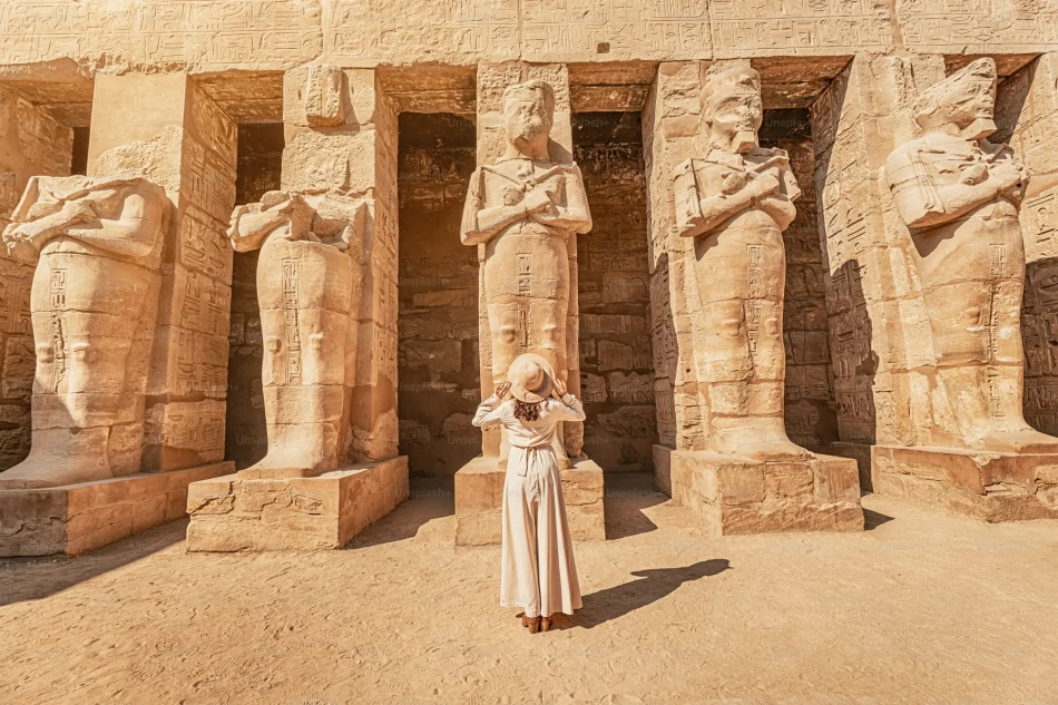 Ancient Karnak Temple Complex on Luxor East Bank with impressive Egyptian architecture