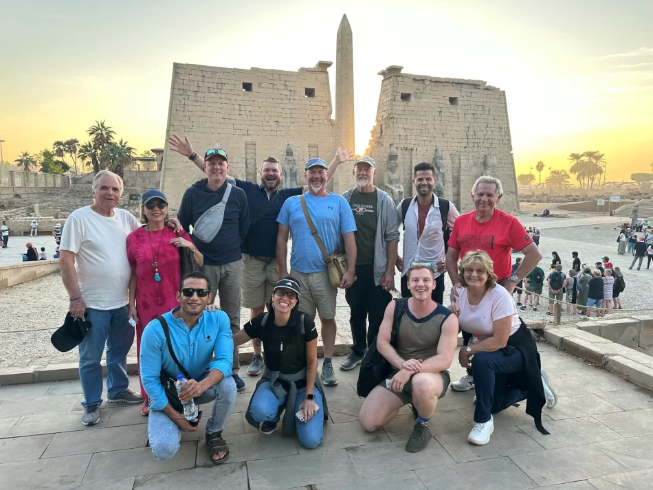 Visitors exploring Luxor Temple, one of the top historical attractions in Luxor Egypt