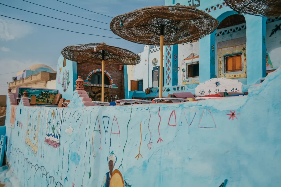 The Nubian village of Aswan is a kaleidoscope of hues and shades
