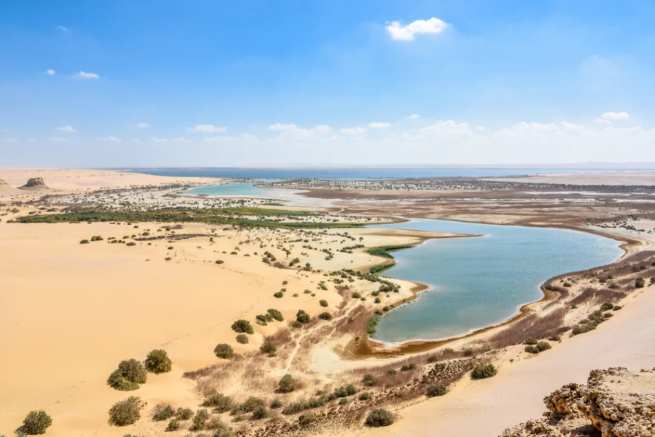 Wadi El Rayan waterfalls in Fayoum – Natural reserve with desert scenery